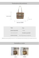 Bolso Grande de Paja Tejido Bolso de Playa de Vacaciones Casual para Mujeres - details 0