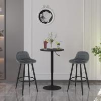 Sillas de Cocina Altas de Terciopelo Estilo Bar con Resalto y Reposapiés Altura del Asiento 70cm - details 0