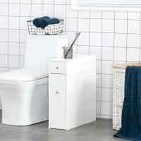 Estrecho 2 Cajones y Compartimiento Superior Tapa Lavabo Ducha 17x48x58 cm Blanco - details 1