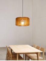 TOMAXIN Lámpara colgante de techo de madera para restaurante, dormitorio en forma de calabaza, estudio, bar, cafetería, retro - details 3