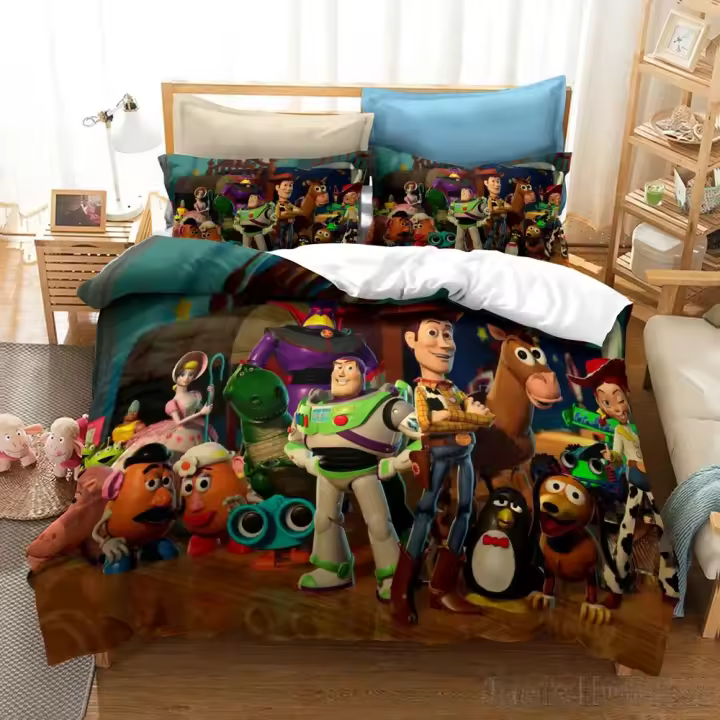 Juego de funda nórdica de Toy Story 4 para niños, funda de edredón HD, juegos de cama, ropa de cama, decoración de dormitorio - 1