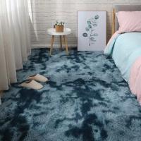 Alfombra de felpa suave y esponjosa para sala de estar, alfombrilla gruesa antideslizante para dormitorio y baño, decoración de habitación, color negro - details 10