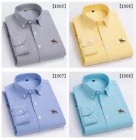 hombre manga larga ropa hombre S~7XL 100% algodón puro Camisa giratoria Oxford de manga larga para hombre Ocio de negocios Bolsillo bordado Slim Fit Estilo de botón Suave Med - details 34