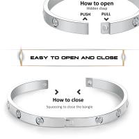 Pulseras de oro para mujer Amistad Amor Brazalete Pulseras Cubic Zirconia Pulsera de acero inoxidable Joyería San Valentín Cumpleaños Regalos de Navidad para mujeres Stuffers de medias - details 2