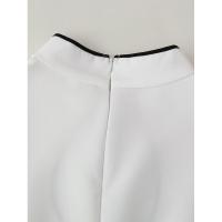 Mini vestido blanco con cordones y cuello levantado para mujer, Vestidos elegantes de manga larga para fiesta, Vestidos clásicos calados para mujer - details 9