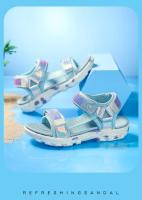 Nuevo modelo 2025 Sandalias LED de princesa para niña, calzado deportivo de playa para niño pequeño, rosa y azul, zapatos brillantes suaves antideslizantes para exteriores - details 12