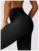 Campana de yoga para mujer - Pantalones deportivos transpirables para correr en gimnasio ajustados con cintura alta y salto de cadera - details 31