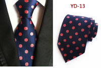 Corbata de 8cm con puntos para hombre, corbatas de negocios, accesorios de la camisa Ascot de poliéster, colorido, amarillo, trasero, rojo, fiesta de boda - details 7