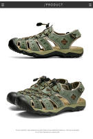 Sandalias deportivas de verano para hombre, sandalias para senderismo al aire libre, punta cerrada, cuero, atléticas, cómodas, para caminar, sandalias de playa, zapatos de agua - details 17