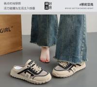 Malla zapatos de las mujeres de verano de las mujeres de fondo plano antideslizante perezoso bolsa de un pedal sandalias de cabeza bolsa cabeza media zapatillas fuera - details 19