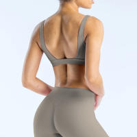 Nuevo sujetador deportivo minimalista de spandex con costura nueva, adecuado para el fitness femenino, estiramiento, ropa de yoga transpirable. - details 11