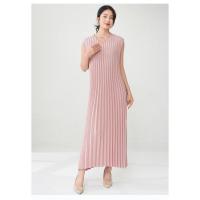 Vestido plisado para mujer, verano, nuevo, suelto, cuello en V, falda de talla grande, temperamento elegante - details 18