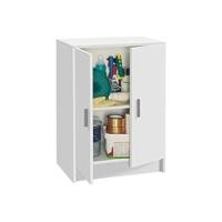 Mueble Auxiliar de Cocina con Ruedas, Mueble Microondas, Armario con 1 Cajón y 2 Puertas, Acabado en Blanco Artik y Cemento, Medidas: 59 cm (Ancho) x 92 cm (Alto) x 40 cm (Fondo) - details 8