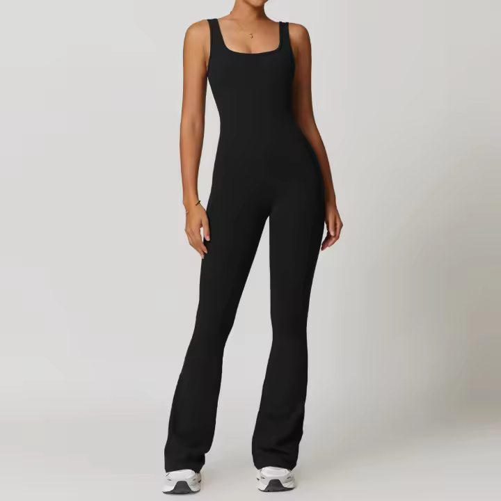 Mono de Yoga ajustado para mujer, Adelgazante y adelgazante, con un traje de Yoga y Fitness integrado ligeramente acampanado - 1