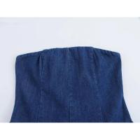OUWU- Straplss Dnim Drss Primavera 2025 Cintura alta A-lin Bach Casual Cómodo y adelgazante Vrsatil Patchwork Strt - details 3