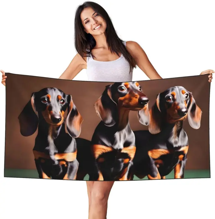 Toalla de piscina para hotel Four Seasons con diseño de perro Dahund Weiner, muy absorbente, varios colores - 1