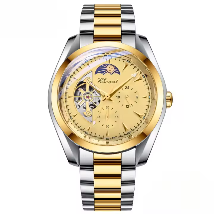 Reloj Reloj mecánico para hombre Impermeable Douyin Explosivo Sol, luna y estrellas Reloj hueco completamente automático Reloj mecánico para hombre - 1