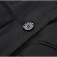 Minivestido Blazer negro a la moda para mujer, vestido elegante de cintura alta con cuello de pico y manga larga con una hilera de botones, Vestidos de viaje para mujer 2024 - details 3