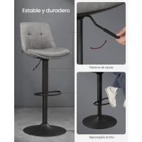 Juego de 2 Taburetes de Bar Sillas Altas Giratorias Regulables en Altura Acolchado PU - details 39