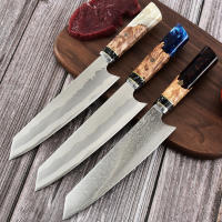 Cuchillo de Damasco de 8 pulgadas, utensilio de cocina de estilo japonés, VG10, de acero inoxidable, mango ergonómico - details 0