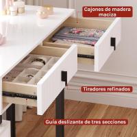 Maquillaje de Alto Brillo con Encimera 2 Cajones y 1 Cómodo Mara y Metal Mueble de Dormitorio Morno - details 7