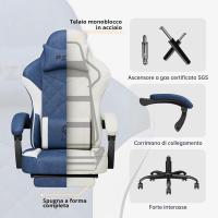 Silla de Oficina con Tejido de Alta Tecnología, Silla Gamer Silla Ordenador con Reposapiés, Cadeira Gaming Chair Silla de Ordenador, Adultos, Adolescentes (Negro) - details 21