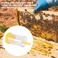 Botella de marcador de jaula de marcado de abeja reina de plástico con émbolo, equipo de apicultura para capturar la abeja reina sin dañarla - details 5