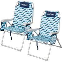 Silla de Playa Plegable, 64x63x43/105 cm, Aluminio y poliéster, 5 Posiciones, con Asas de Mochila, Reposabrazos y Bolsillos Laterales, Antivuelco, Resistente y Ligera, Modelo Aruba (62416) - details 7