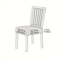 Funda elástica para asiento de silla de comedor, fundas para sillas de Color sólido Jacquard, fundas de cojín para silla antipolvo extraíbles, para Hotel y hogar, 1 ud. - details 1