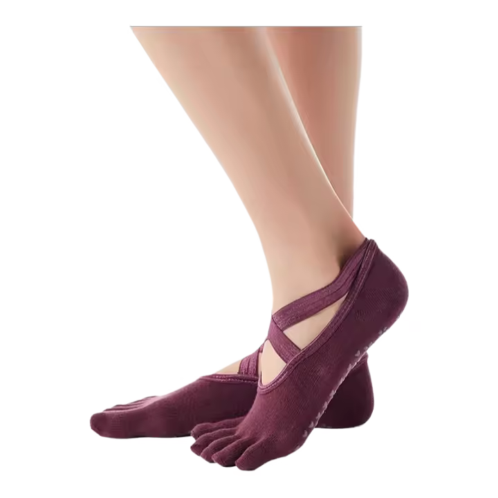 1 par de Damas antideslizante algodón calcetines de yoga vendaje deportes niñas Ballet Dan calcetines para 35-39 yardas - 1