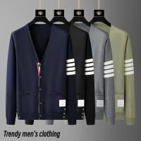 Cardigan de Punto de Marca Superior Novedad Primavera-Otoño Estilo Casual Coreano con Abertura Lateral V-cuello - details 0