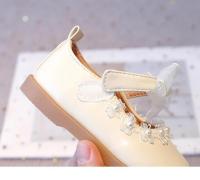Zapatos de cuero para niñas pequeñas, zapatos planos de princesa para fiesta de boda, pajarita de encaje Mary Jane con cuentas, zapatos planos de primavera 2025 para niños, novedad - details 13