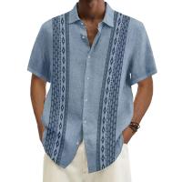 Camisa de verano de moda diaria para hombre, camisa informal de manga corta para hombre con estampado de rayas, camiseta de manga corta para hombre - details 0