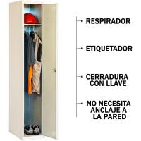 Taquilla Vestuario Metálica 1 Puerta Incluye Llave 1800x300x500 mm Gris Simonlocker - details 11