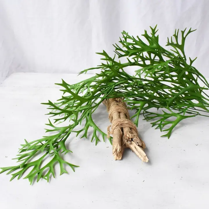 80cm Artificial Staghorn helechos plantas de plástico astas artificiales hoja colgante de pared plantas falsas realistas decoración del jardín del hogar - 1