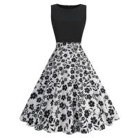 2025 Primavera/Verano nuevo vestido sin mangas de punto empalmado con estampado de flores rosas ropa de mujer - details 3