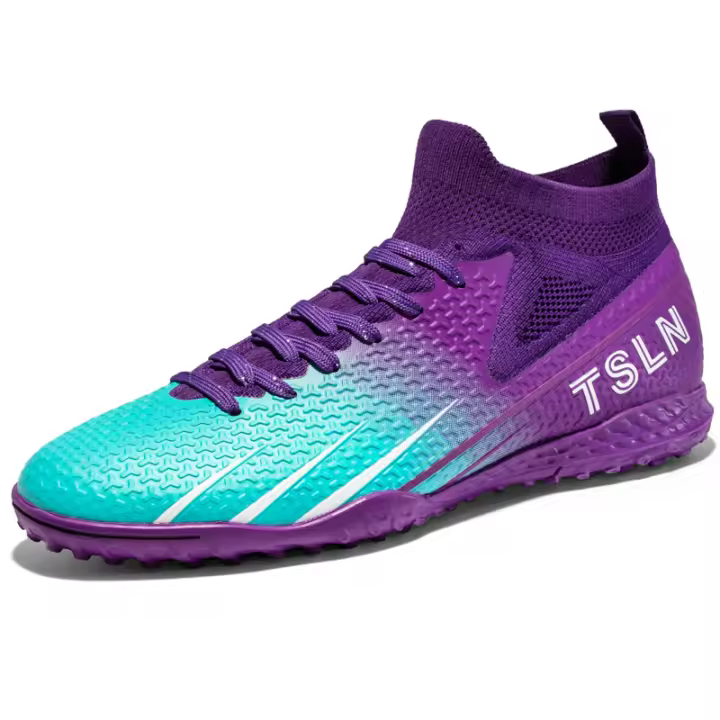 Zapatos de fútbol de marca para hombre, botas de fútbol de tobillo alto Unisex para exteriores, zapatillas cómodas de entrenamiento deportivo de fútbol sala FG/TF - 1