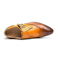 Monje de punta de ala de cuero elegante hecho a mano con zapatos de vestir con hebilla Bloch para hombre italiano, Oxford - details 2