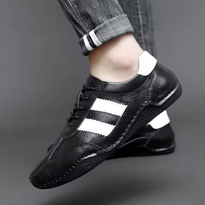Zapatos De Tenis Para Hombre, Zapatillas informales De Cuero Natural, Suela De Goma, Cómodos Y De Alta Calidad, Para El Verano - 1