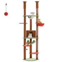 PAWZ Road Árbol para gatos alto de altura ajustable con acogedora hamaca para condominio, torre para gatos de suelo a techo, poste rascador para gatos de interior, juguetes para gatos, gato accesorios - details 18