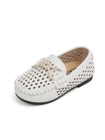 Zapatos casuales de moda para niños, zapatos planos sin cordones para niños, Color sólido, novedad de 2025, mocasines para niños con agujeros de PU antideslizantes simples y suaves - details 13