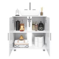 Mueble Baño Bajo Lavabo con Estante Ajustable, Armario de Suelo para Baño de Almacenamiento, con Puertas y Bisagras, Armario MDF con Patas, Blanco, 60x30x60cm - details 9
