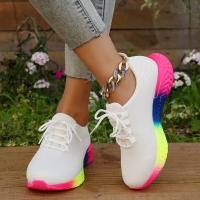 Zapatillas De deporte con cordones para Mujer, zapatos deportivos informales a la moda, vulcanizados para correr al aire libre, 2023 - details 4