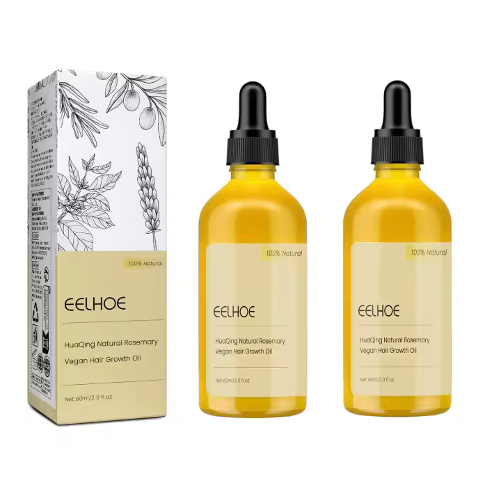 2 uds aceite natural vegano para el crecimiento del cabello, Eelhoe mejora la circulación sanguínea, reduce la caída del cabello, para cabello seco y dañado. (120ML) - 1