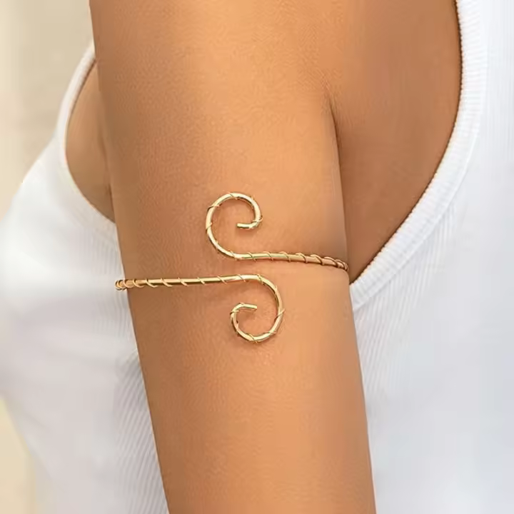 Brazalete Geométrico de Circo Ingemark Diseño de Espiral Hueco Vintage Gótico para Mujeres - 1