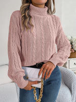 Suéter de punto de cuello alto para mujer, jersey de manga larga, Tops de moda, blusa de punto, novedad de otoño e invierno, 2023 - details 1