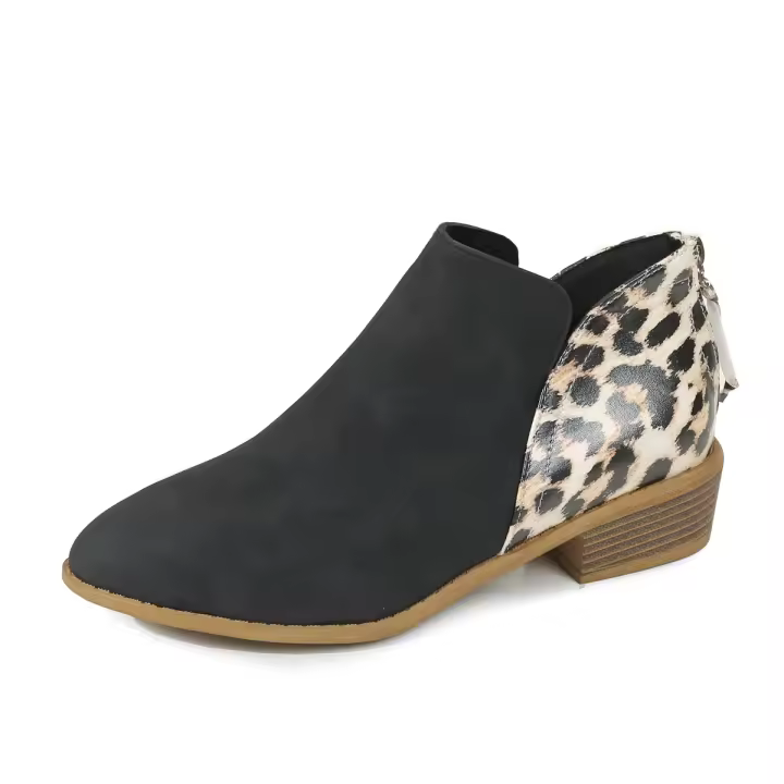 Botines de ante con tacón grueso y punta puntiaguda con cremallera para mujer Otoño 2023 - 1