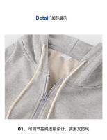 Sudadera con capucha para hombre, sudadera holgada de un solo hombro, color sólido - details 11