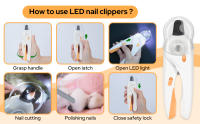 Cortauñas para perros, cortauñas para gatos con iluminación LED alta, protector de seguridad, lima de uñas y protector contra salpicaduras transparente, para animales grandes, medianos y pequeños - details 2