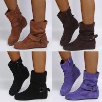 Nueva moda, hebilla de cinturón plana de gamuza grande, mangas cortas, cabeza redonda, ots para mujer - details 0